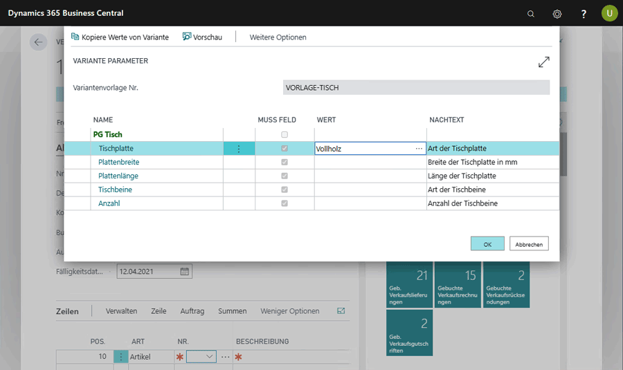 ERP Software Industrie unitop Variantengenerator