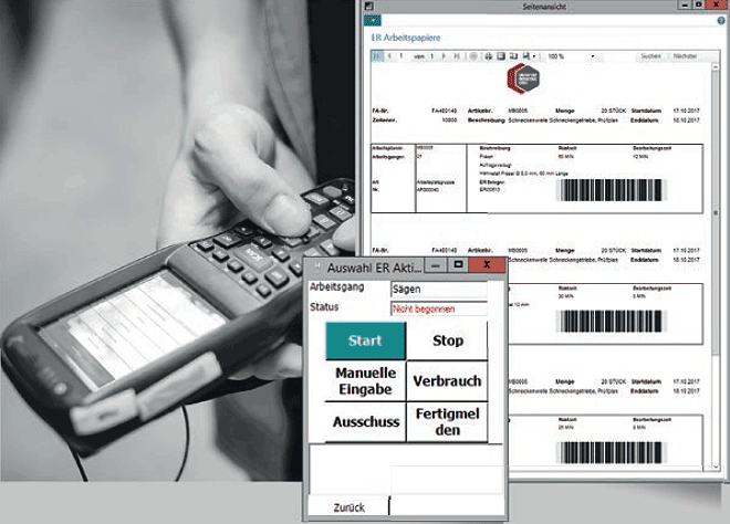 ERP Software Industrie unitop mobile Datenerfassung